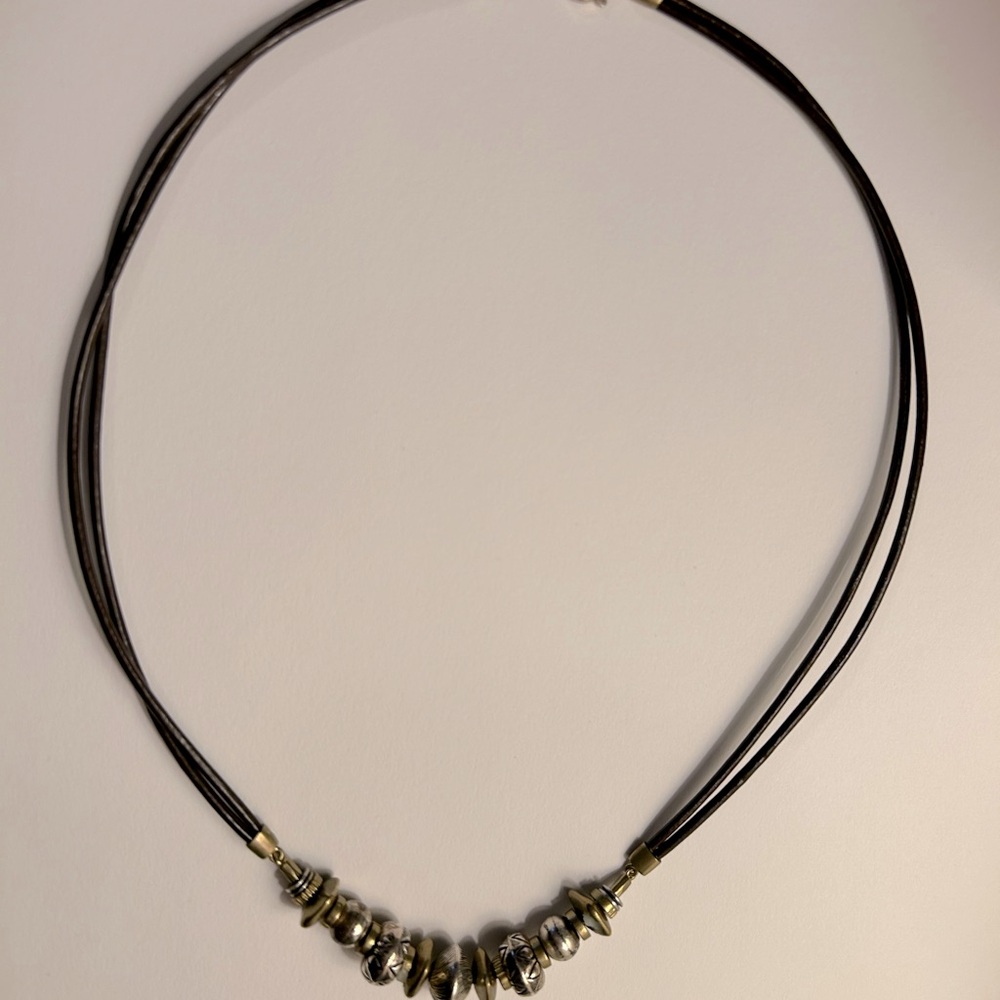 Silpada .925 Sterling Silver Brass/Leather
“Treasured Trinkets” Necklace
